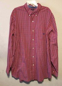 Chaps red button down plaid shirt size mens 3XT
